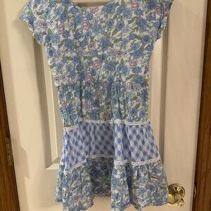 Tahari Blue Floral Kids Casual Dress